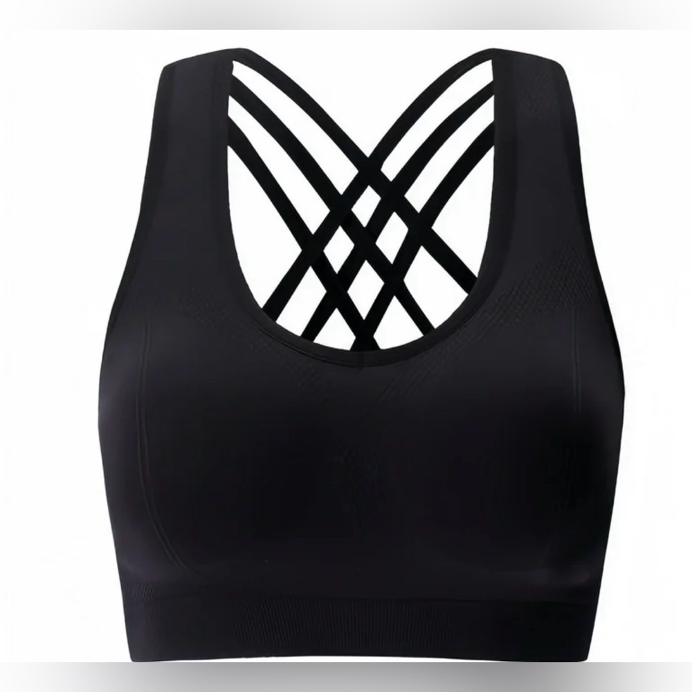 Black Strappy Sports Bra